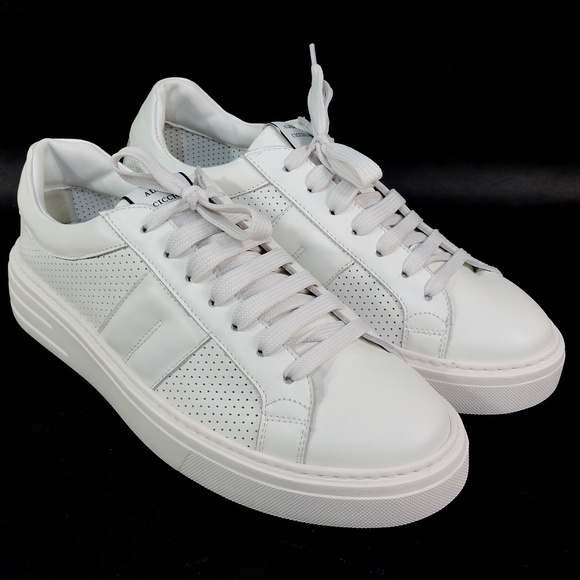 ALBERTO CICCIOLI 🇮🇹 MEN'S WHITE SOFT LEATHER  COMFORT SUMMER SNEAKERS - Picture 3 of 7